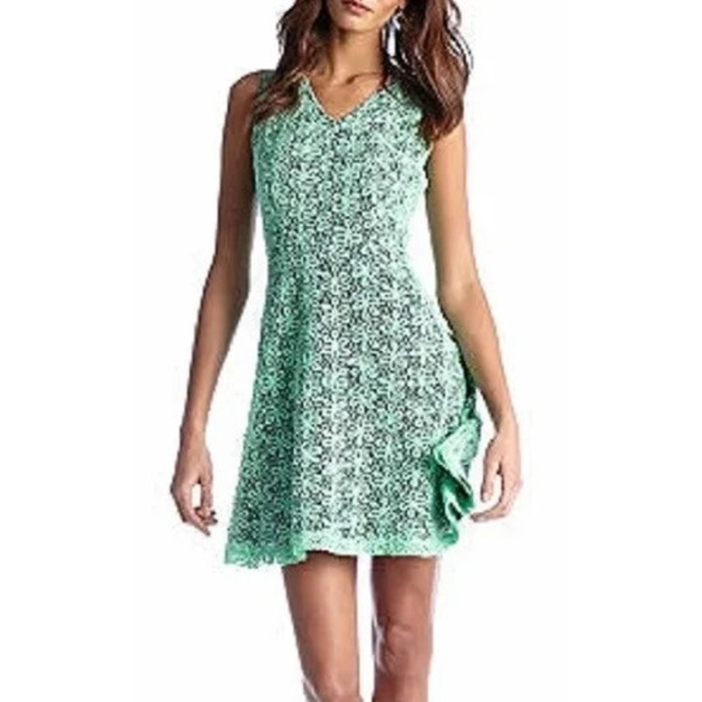Sleeveless Mint Lace A-Line Dress - Women's